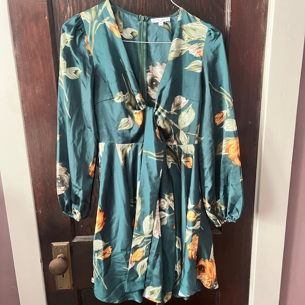 Baltic Born Teal Floral Mini Dress